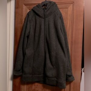 Dark Gray Hooded Sweater Jacket